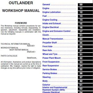 2003 Mitsubishi Outlander Workshop Manual
