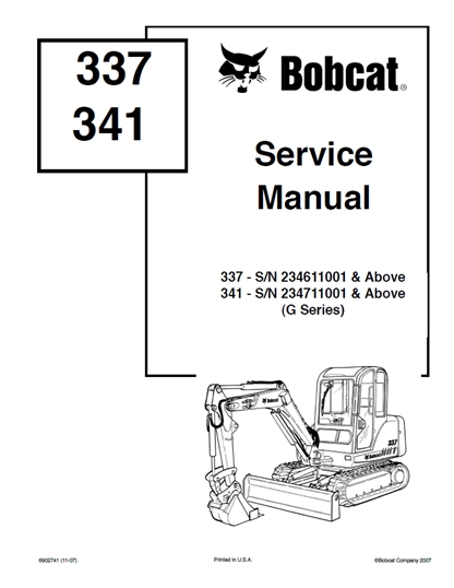 Bobcat 337, 341 G Series Service Manual