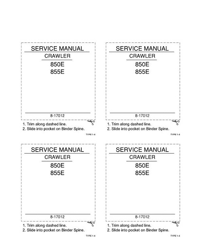 Case 850E 855E Crawler Dozer Service Repair Manual