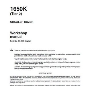 CASE 1650K Tier 2 Crawler Dozer Bulldozer Workshop Service Manual
