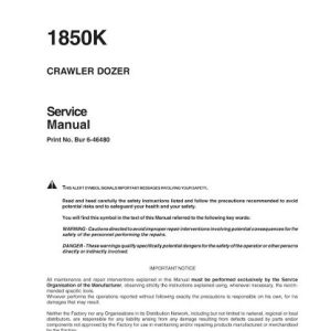 Case 1850K Crawler Dozer Service Repair Manual