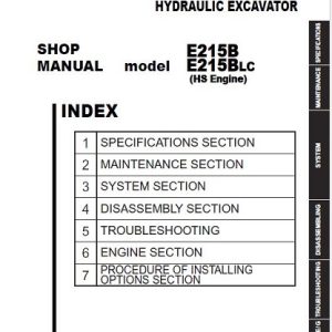 New Holland E215B , E215BLC Crawler Excavator SHOP Service Manual