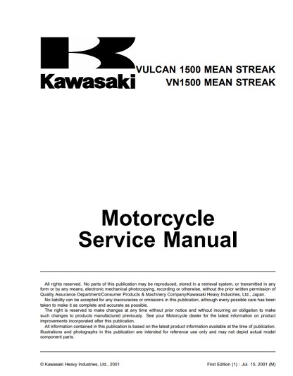 2002-2003 Kawasaki Vulcan 1500 Mean Streak Service Manual