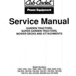 Cub Cadet 1340-2182 Garden Tractors Service Repair Manual