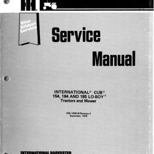 International Cub 154 184 185 Lo Boy Tractor Mower Service Manual