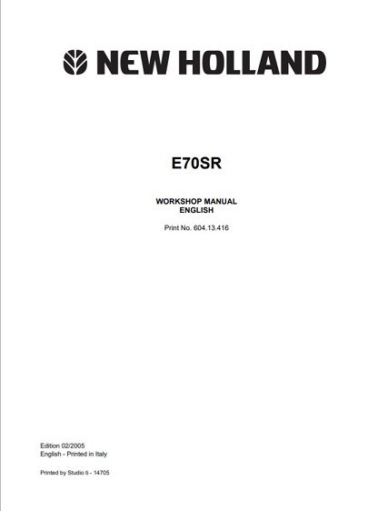 New Holland E70SR Service Manual