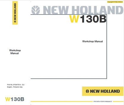 New Holland W130B Wheel Loader Workshop Manual