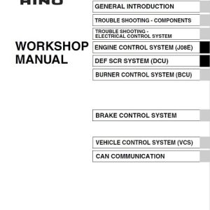 Hino 238, 258LP, 268, 338 series Service Manual