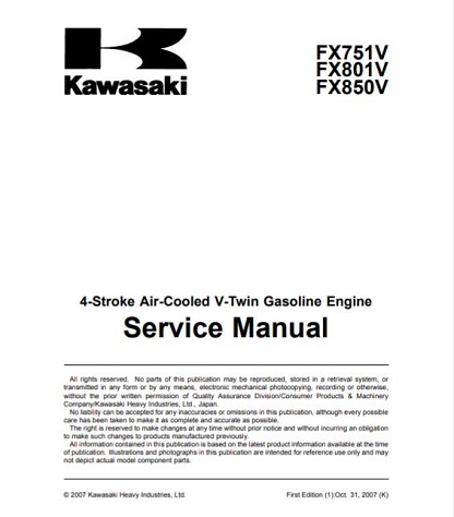 Kawasaki FX751V,FX801V,FX850V Service Manual
