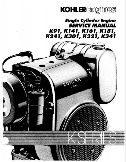 Kohler K91 K141 K161 K181 K241 K301 L321 K341 Engine Service Manual