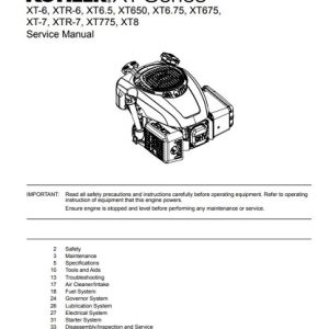 Kohler XT675 Engine Service Repair Manual