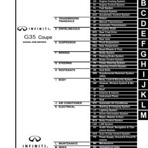 2005 Infiniti G35 Coupe Service Repair Manual