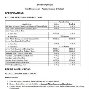 2008-2010 Buick Enclave Service Repair Manual