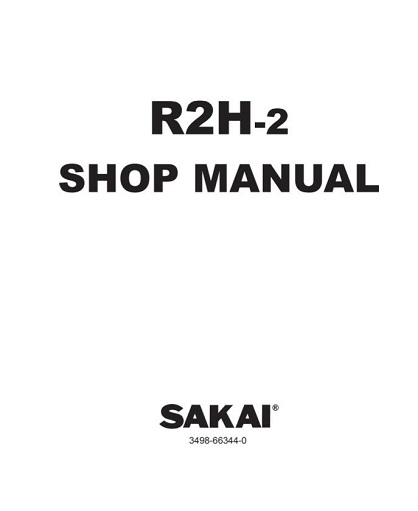 Sakai R2H-2 Roller Shop Service Manual