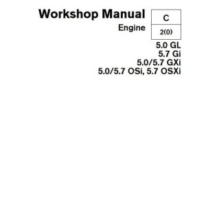 Volvo Penta 5.0-5.7 GL/ Gi/ GXi/ OSXi engines Workshop Manual