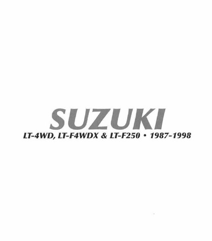 1987-1998 Suzuki Quad Runner 250 / King Quad 280 Service Manual