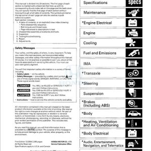 2005 Honda Accord Hybrid Service Repair Manual