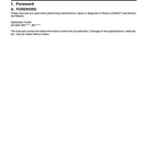 2015 Subaru Legacy Outback Service Repair Manual