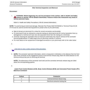 2019 Ford Ranger Service Repair Manual