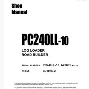 Komatsu Pc240ll-10 Log Loader Road Builder Shop Repair Manual