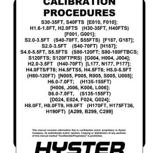 Hyster G187 (S40FT, S50FT, S55FT, S60FT,S70FT) Forklift Service Manual