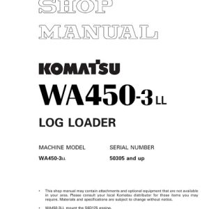 Komatsu WA450-3LL Wheel Loader Service Shop Manual