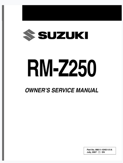 Suzuki RM-Z250 2007 2008 Service Repair Manual