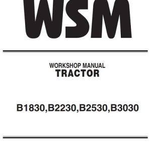 Kubota Tractor B1830 B2230 B2530 B3030 Workshop Manual