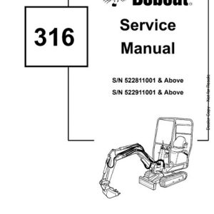 Bobcat 316 Mini Excavator Service Repair Manual
