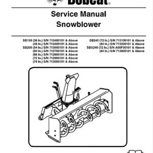 Bobcat Snow Blower (SB150, SB200, SB240, SBX240) Service Manual