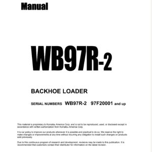 Komatsu WB97R-2 Backhoe Loader Service Shop Manual