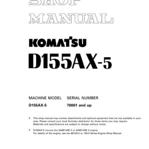 Komatsu D155AX-5 Bulldozer Service Shop Manual