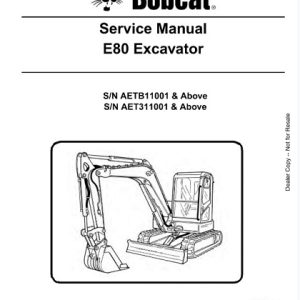Bobcat E80 Excavator Service Repair Manual
