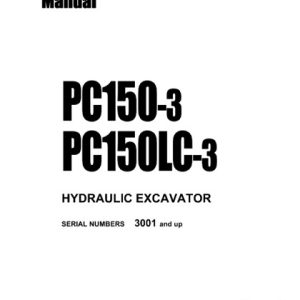 Komatsu PC150-3, PC150LC-3 Hydraulic Excavator Shop Manual
