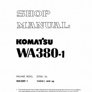 Komatsu WA380-1 Wheel Loader Shop Manual