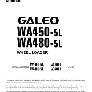 Komatsu WA450-5L, WA480-5L Galeo Wheel Loader Service Manual