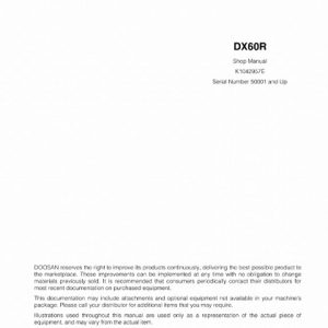 Doosan DX60R Excavator Service Repair Manual