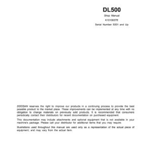 Doosan DL500 Wheel Loader Shop Manual