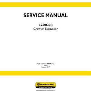 New Holland E260CSR Crawler Excavator Service Repair Manual