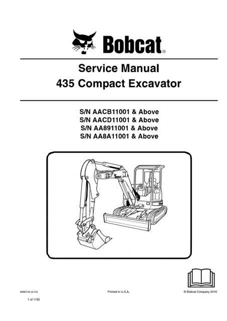 Bobcat 435 Compact Excavator Service Repair Manual