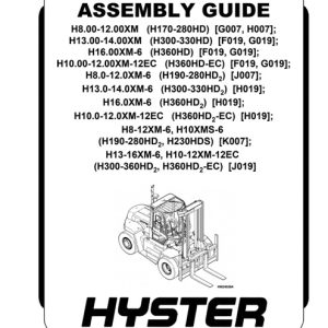 Hyster H019 (H300HD2, H330HD2, H360HD2, H360HD2-EC) Forklift Service Manual