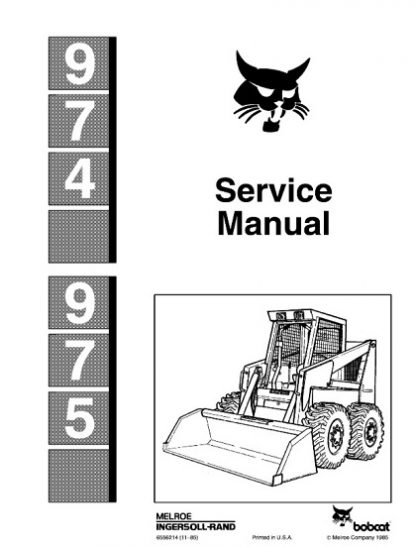 Bobcat 974, 975 Skid Steer Loader Service Manual
