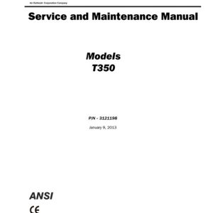 JLG Boom Lifts T350 Global Service Repair And Maintenance Manual
