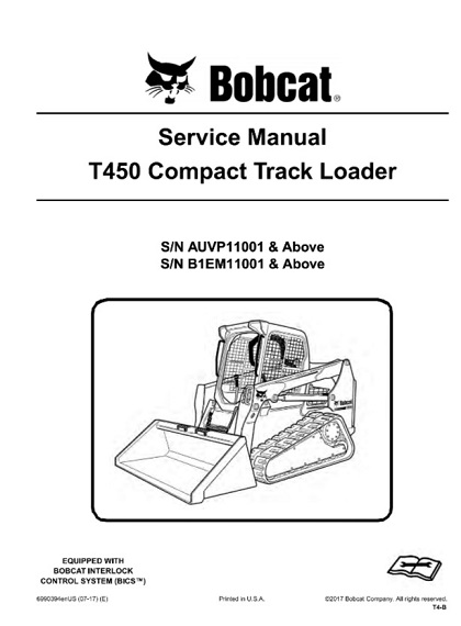 Bobcat T450 Compact Track Loader Service Manual