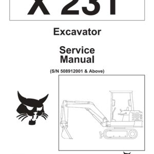 Bobcat X231 Hydraulic Excavator Service Manual