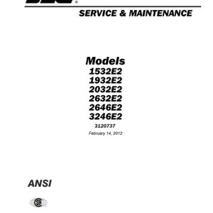 JLG Scissor Lifts 1532E2, 1932E2, 2032E2, 2632E2, 2646E2, 3246E2 Service Repair And Maintenance Manual
