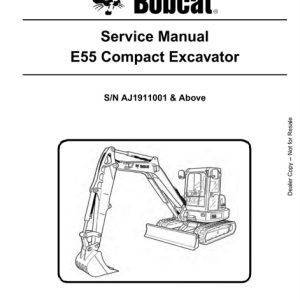 Bobcat E55 Compact Excavator Service Manual