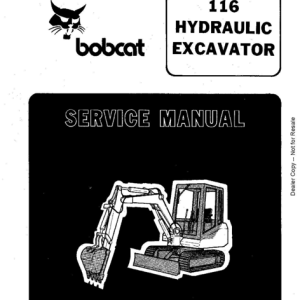 Bobcat 116 Hydraulic Excavator Service Manual