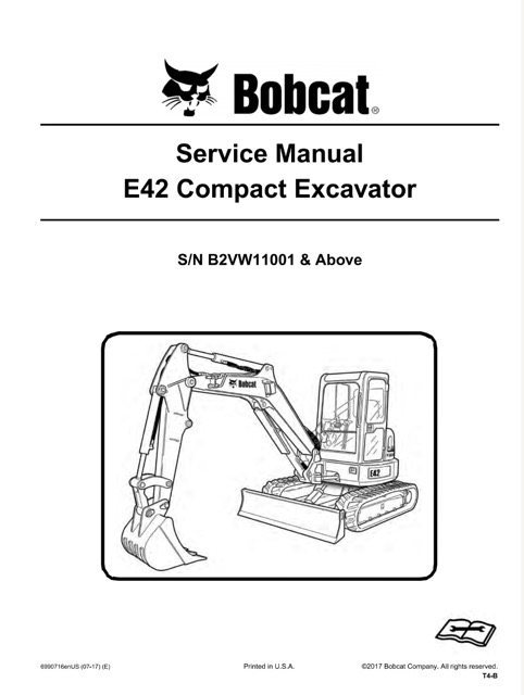Bobcat E42 Compact Excavator Service Repair Manual