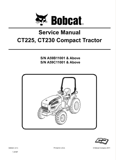 Bobcat CT225, CT230 Compact Tractor Service Manual